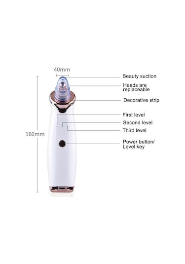 Hangfox Evcil Cilt Bakımı Elektrikli Siyah Nokta Çıkarıcı - 3 Seviye Ayarlı, 5 Emme Ucu Ve 5'li İğne Seti İle Derin Pore Temizleyici Cilt Bakımı Aleti