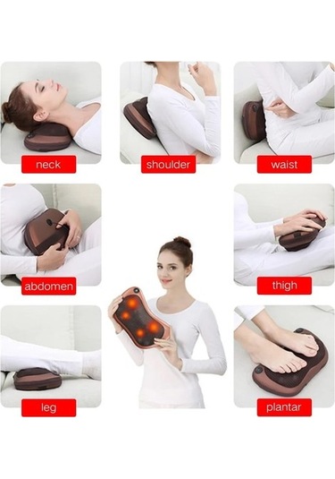 4 Kafalı Siyah Ab Tak Boyun Masaj Yastığı Shiatsu Servikal Yastık Masaj Isı Elektrikli Isıtma Geri Bel Yastığı Rulo Kafalık Arabalar Için Seyahat Gg6chf Çok Renkli