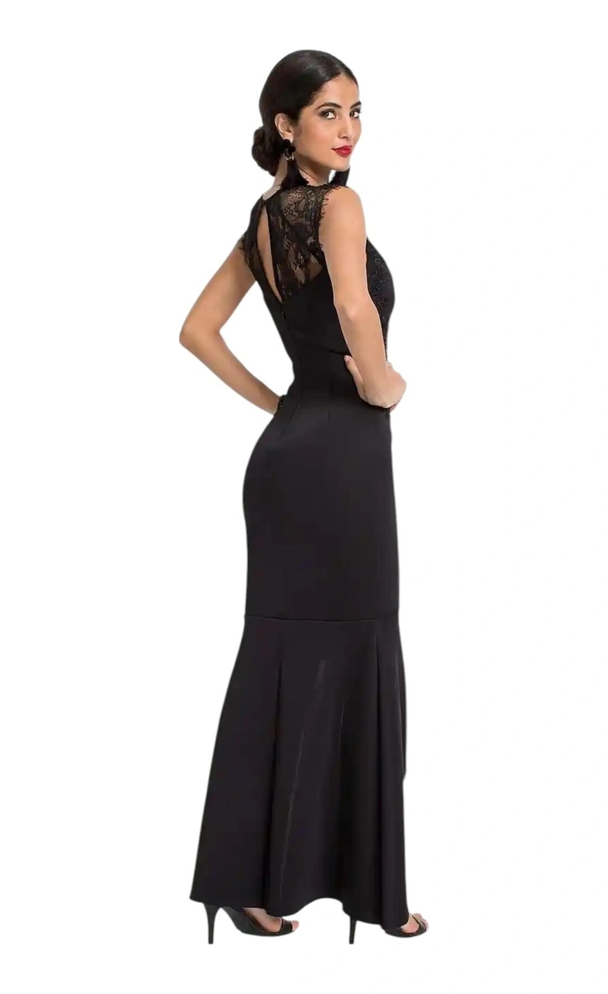 Mamayaga Kadın Pencere Güpürlü Yaka Asimetrik Etek Balık Model Ay Kol Şık Abiye Curve Büyük Beden Gece Elbise Siyah Mamayaga Kadın Pencere Güpürlü Yaka Asimetrik Etek Balık Model Ay Kol Şık Abiye Curve Büyük Beden Gece Elbise Siyah