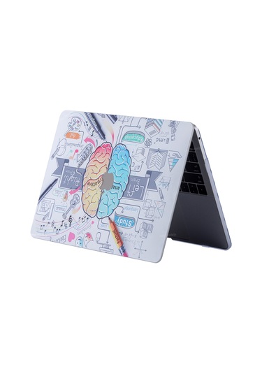 Macbook Air Kılıf 13 İnç Beyin Desenli Brain Eski Usb'li Model 2010-2017 A1369 A1466 İle Uyumlu Beyaz
