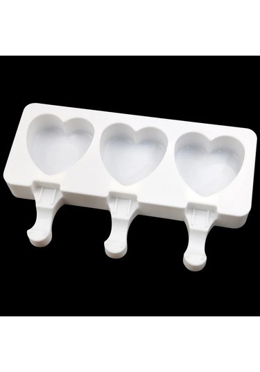 3 Kavite Aşk Kedi Pençesi Dondurma Kalıp Gıda Sınıfı Silikon Beyaz