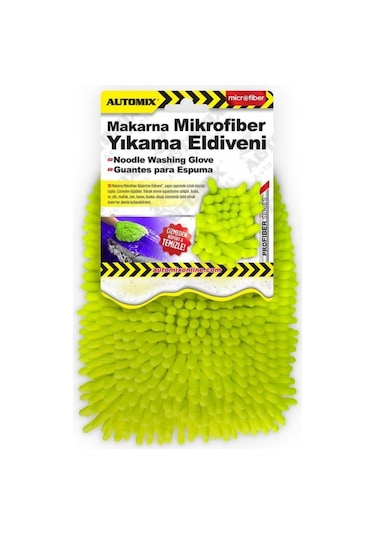 Automix Mikrofiber Yıkama Eldiveni Makarna-püskül 39848