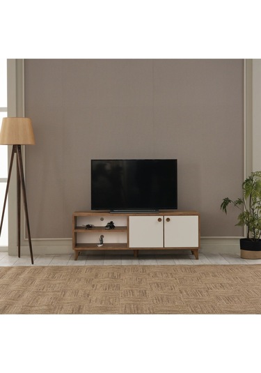 Tv Sehpası Sürgülü Kapak 140x40x35 Cm Beyaz