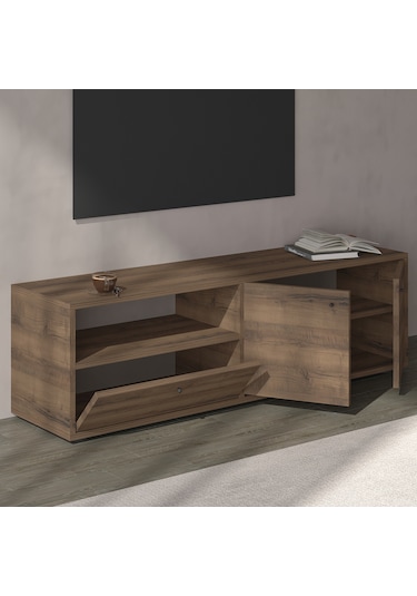 Pao Kapaklı Minimal TV Sehpası – 136 cm, Antik Ceviz