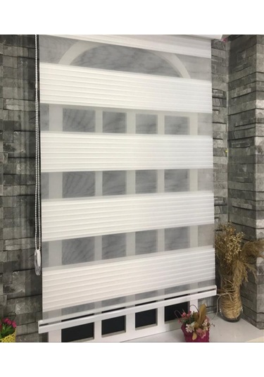 Storburada Pliseli Stor Zebra Perde Ekru Stb481-d Ekru