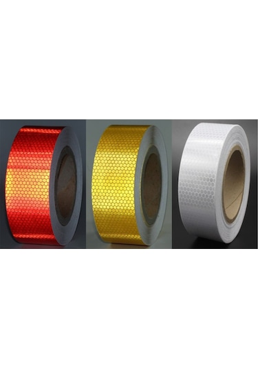 Bal Petekli Reflektif Bant 5X50 Metre Sarı-Kırmızı-Beyaz