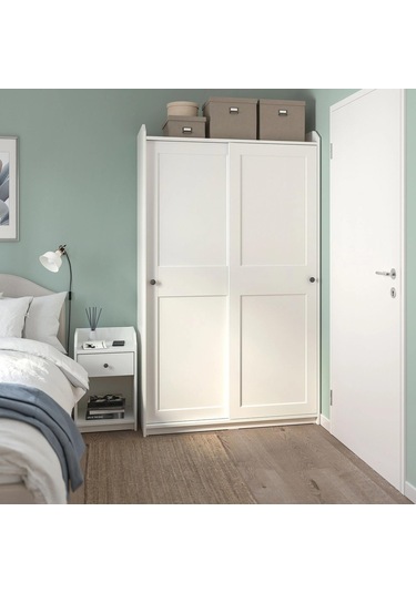 Komodin, Beyaz Renk Meridyendukkan 40x36 Cm 1 Adet Çekmece-2 Adet Açık Depolama Alanı Yatak Odası Mobilyası