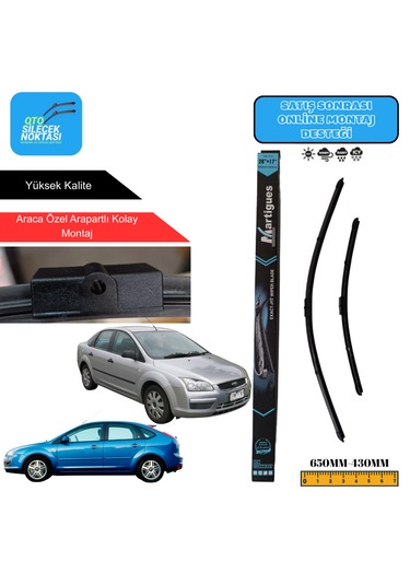 Ford Focus Iı 2004-2012 Araca Özel Uyumlu Ön Cam Silecek Takımı 650mm-430mm