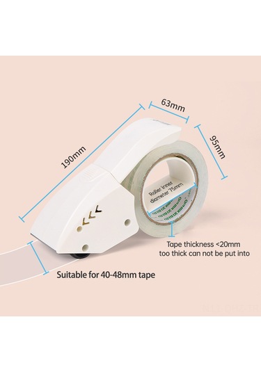 Aubyhe Plastik Bant Kesici 3332 - 40-48mm Genişliğe Uygun, Elden Tutulan Paket Kapama Aleti, Beyaz Renk 1 Adet