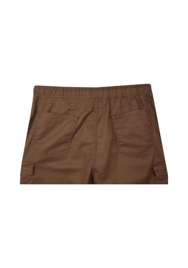 Kargo Cepli Büyük Beden Likralı Jogger Pantolon Taba