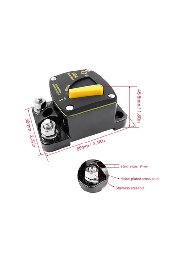 50a 60a 80a 100a 150a 200a 250a 300a Amp Devre Kesici Sigorta Sıfırlama 12-48v Dc Araba Ses Amplifikatör Kesici Renk: 150a