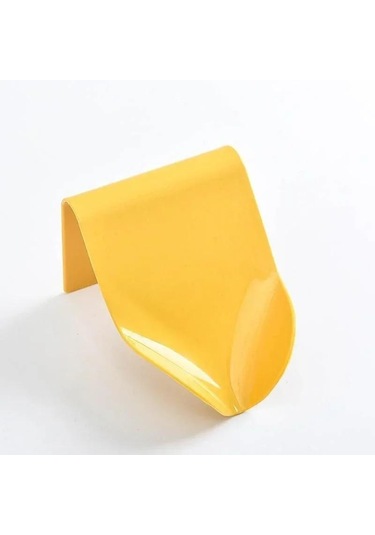 Sarı Duvara Monte Sabunluk Saklama Kutusu Kendinden Drenaj Bulaşık Yapışkan Banyo Duş