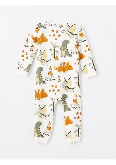 Lcw Bisiklet Yaka Uzun Kollu Erkek Bebek Fermuarlı Tulum 2'li Bej