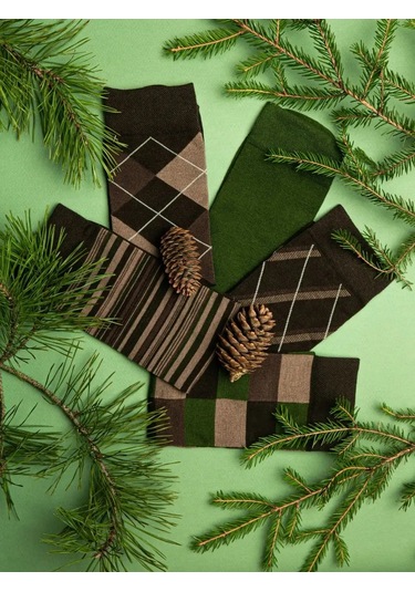 Nosko Yüksek Çoraplar 5 Çift 124969868 Kahverengi