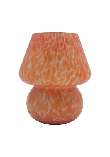 Agoodshop Masa Lambası Küçük Başucu Cam Yarı Saydam Masa Oturma Odası Abd Fişi Renkli Turuncu