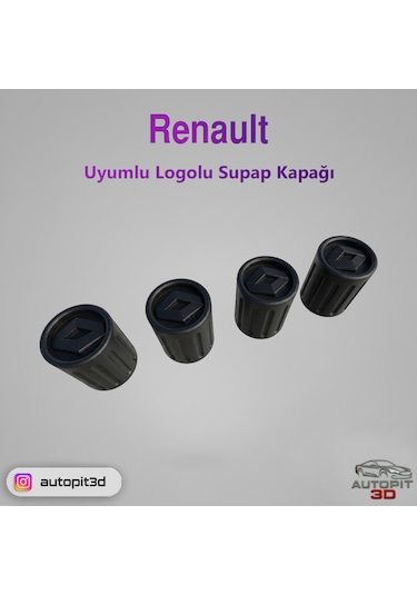 Renault Logolu Subap Kapağı 4 Lü Set