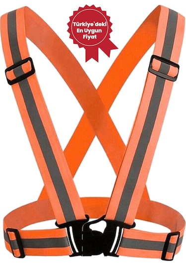 Yüksek Görünümlü Reflektörlü Pratik Şerit Ikaz Yeleği ( Esnek )