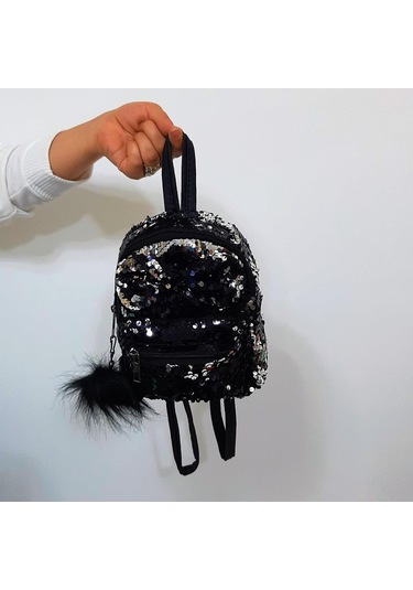 Fiyra Crn Siyah Pullu Kız Çocuk Sırt Çantası 16cmx20cmx10cm Siyah