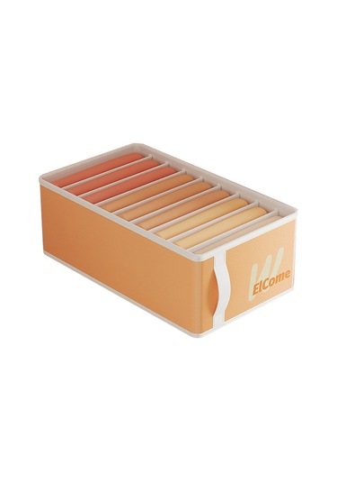 Cbtx Büyük 9 Bölmeli Pe+pp Gardırop Elbise Düzenleyici Pantolon Saklama Kutusu Turuncu