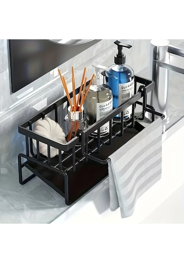 Dashanshop Beyaz Tezgah Altı Rafı - Dayanıklı Lavabo Organizatörü Ve Süngerlik beyaz