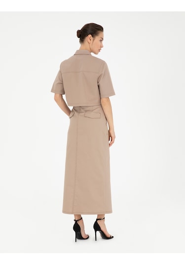 Pierre Cardin Kadın Bej Etek Dokuma 50284030-vr011 Bej