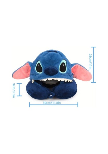 Honeybeeshop 1 Adet Disney Stitch Seyahat Yastığı Mor U Şekilli Boyun Desteği Yumuşak Hafif Kumaş Uçak Uykuları İçin Peluş Dokulu