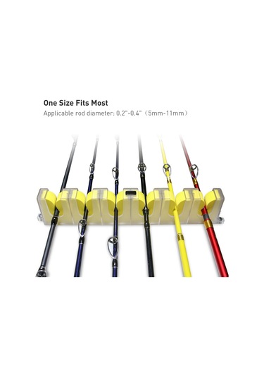 6 Olta İçin Olta Rafı Duvara Monte Olta Kamışı Depolama Raf Standı Tutucu - Sarı