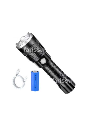 Gold Orion Or-a72 Alüminyum Alaşımlı El Feneri 100w Güç, 3000 Lümen, 1500 Metre Menzil Siyah