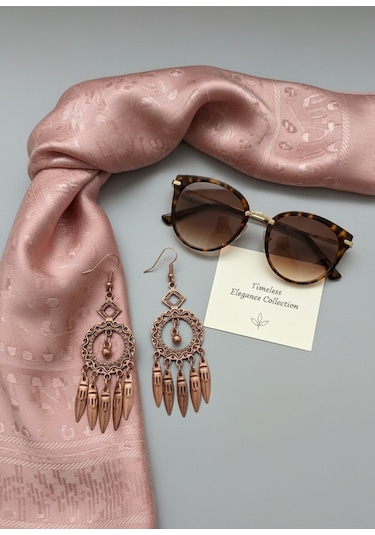 Boho-şık Vintage Sallantılı Küpe. Renkli