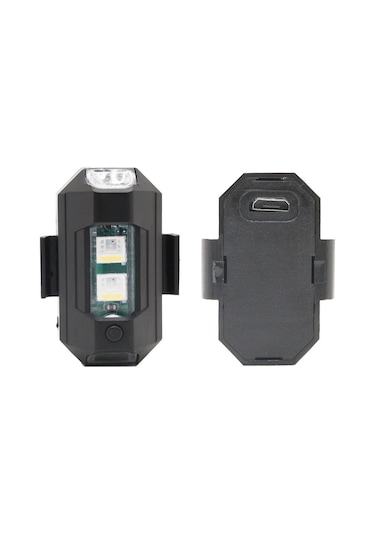 Youmex Motosiklet Led Şarjlı Flashing Arka Feneri - Elektrikli Araçlar İçin Uyarı Lambası, Dört Renkli Uçak Stili Aksesuar Tek Adet