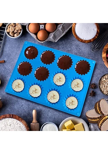 Soulader Silikon Mini Tart Kalıbı, Fıstıklı Fincan Kek Kalıbı, Isırık Muffin Ve Çikolata Şekillendirme Tava Seti Diğer