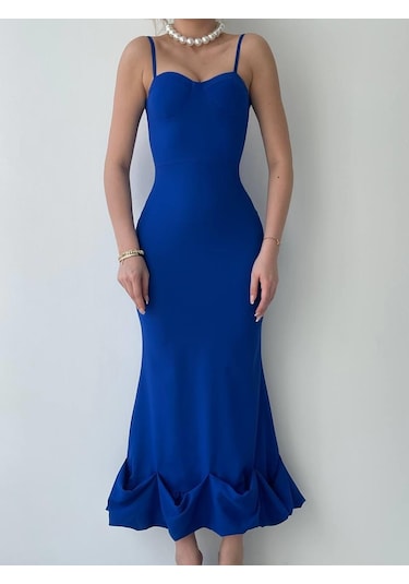 Dominic Eteği Büzgülü Midi Boy Elbise Çok Renkli