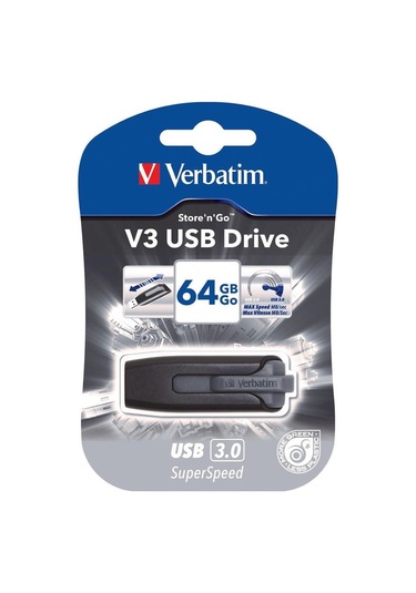 Verbatim 49174 Store 'n' Go V3 64 GB USB 3.0 Flash Bellek