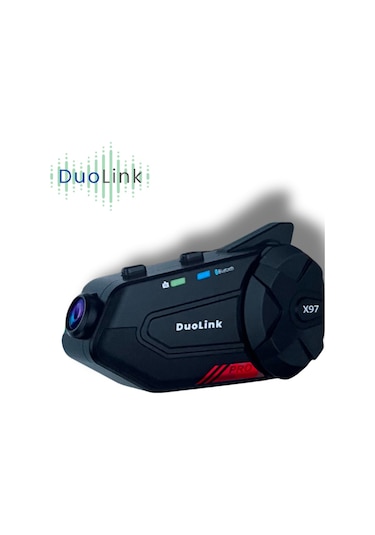 DuoLink X97 Plus İnterkom Motosiklet Kameralı 6 Kişi Grup Bluetooth Kask Intercom Video Kayıt Kulaklık