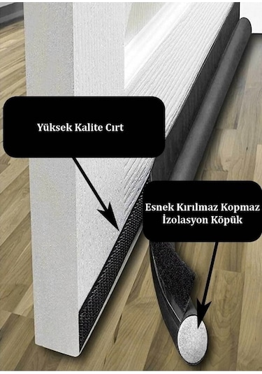 Kapı Altı Rüzgar Önleyici, Eşik Altlığı, Isı Yalıtım Süngeri 2adet Krem