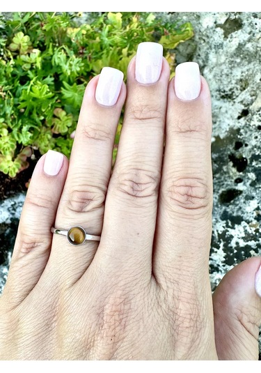 Elana Doğal Kaplan Gözü Yüzüğü 218925039 Gri