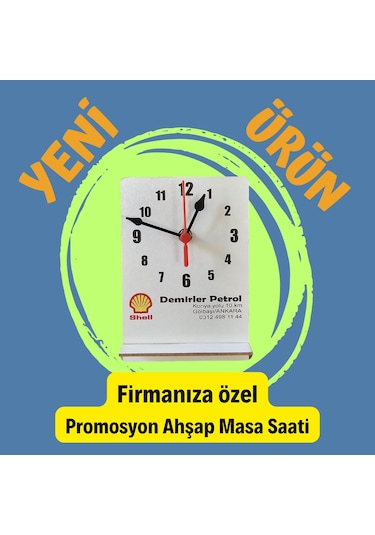 Promosyon Ahşap Masa Saati 10 Adet
