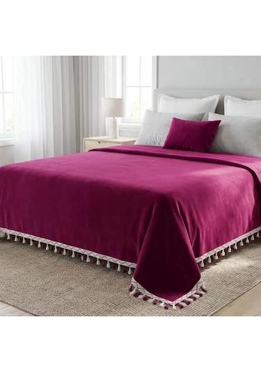 Çift Kişilik Yatak Örtüsü 200 X 230 Cm - Bordo Bordo