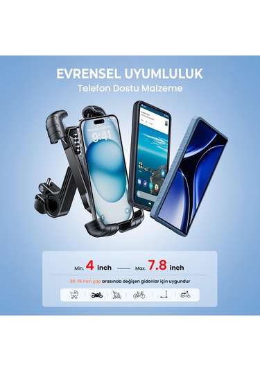 Bix Bph02 Gidon Bağlantılı Bisiklet Motosiklet Telefon Tutucu