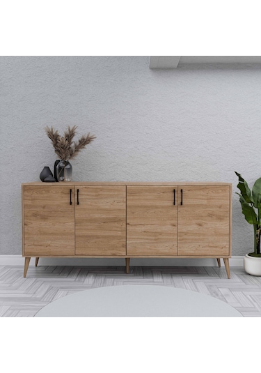 1674 Hera ( Ahşap Ayaklı ) Modern Konsol Sepet 180 CM
