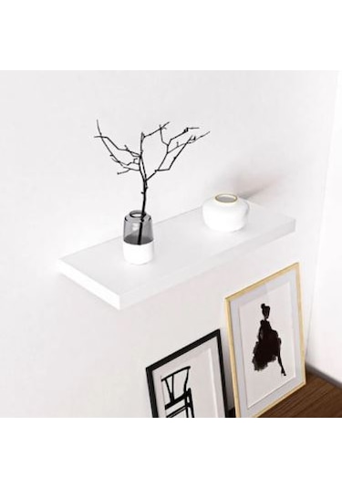 Dekoratif Duvar Rafı Parlak Beyaz 70x14 Beyaz
