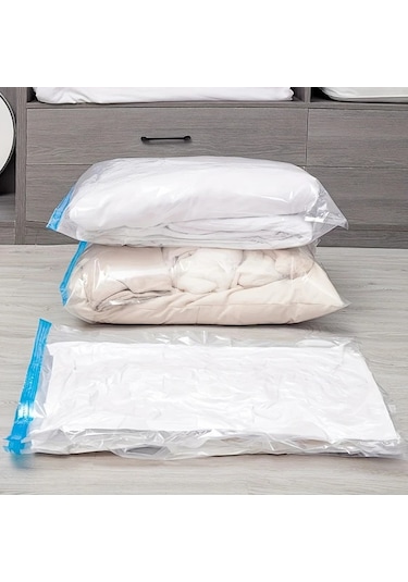 Honeybeeshop 6 Adet 40x60cm Vakumlu Saklama Torbası Ve Elektrikli Pompa İle Kompresyon Çantalari