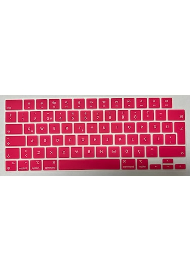 Arabulalaca Apple Uyumlu MacBook Pro 16.2 A2780 Türkçe Q Silikon Klavye Pembe