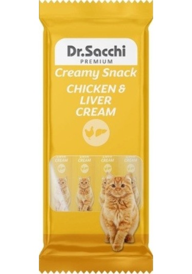 Dr. Sacchi Creamy Sıvı Tavuklu Ciğerli Kedi Ödülü 4'lü