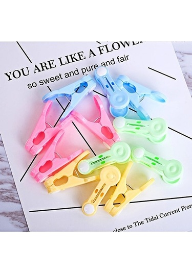 Tongxida 12 Adet Karışık Renkli Ev Çok Amaçlı Plastik Çorap Klipsi Giysi İç Çamaşırı Kurutma Klipsi Diğer Ev Dekorasyonu Diğer