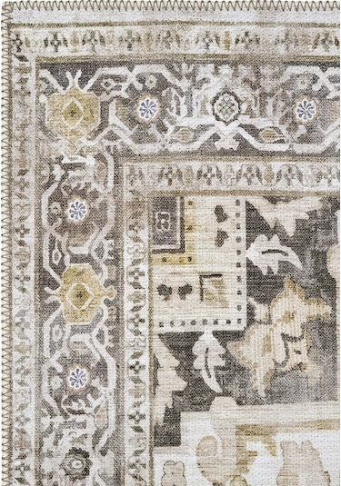 Cool Halı Beylerbeyi By 803 Krem Etnik Vintage Halı Oda Salon Halısı Yıkanabilir Eskitme Şönil Halı