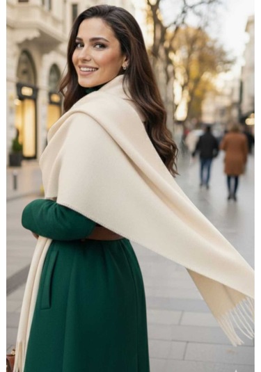 Tezzgelsin Kadın Premium Soft Buklet Atkı Ekru