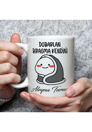 Dobarlan Bıragma Kendini Baskılı Beyaz Kupa