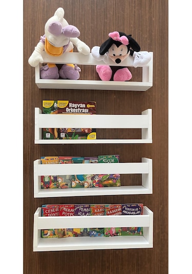 Duvar Rafı Beyaz Montessori Kitaplık
