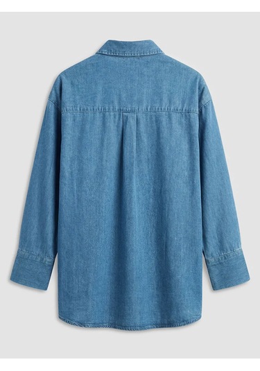 Lc Waikiki İndigo Kadın Jean Gömlek Tunik Indigo